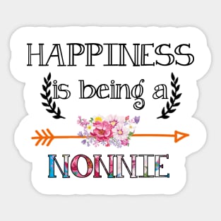 Happiness is being Nonnie floral gift Sticker